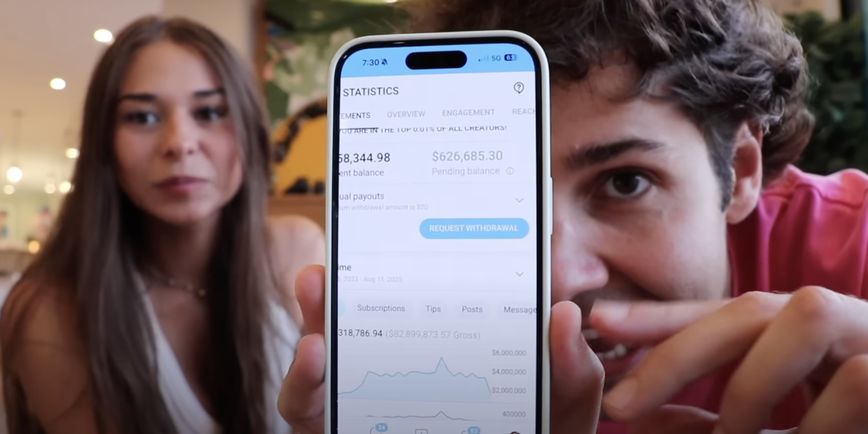 David Dobrik Spills the Tea: Sophie Rain’s Jaw-Dropping $82 Million OnlyFans Fortune!