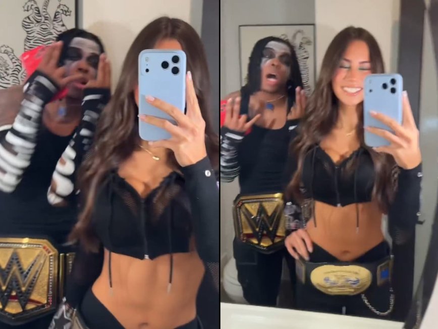 Jahmyr Gibbs and Nicole Anderson's Playful WWE Halloween Sparks Social Media Frenzy