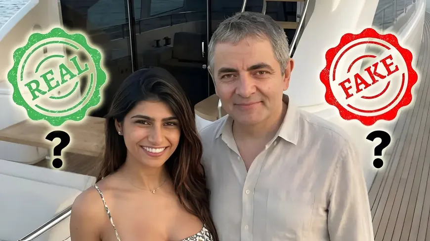 Rowan Atkinson and Mia Khalifa