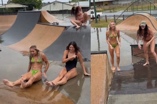 OnlyFans Models Transform Skatepark into Sensual Slip ’n Slide
