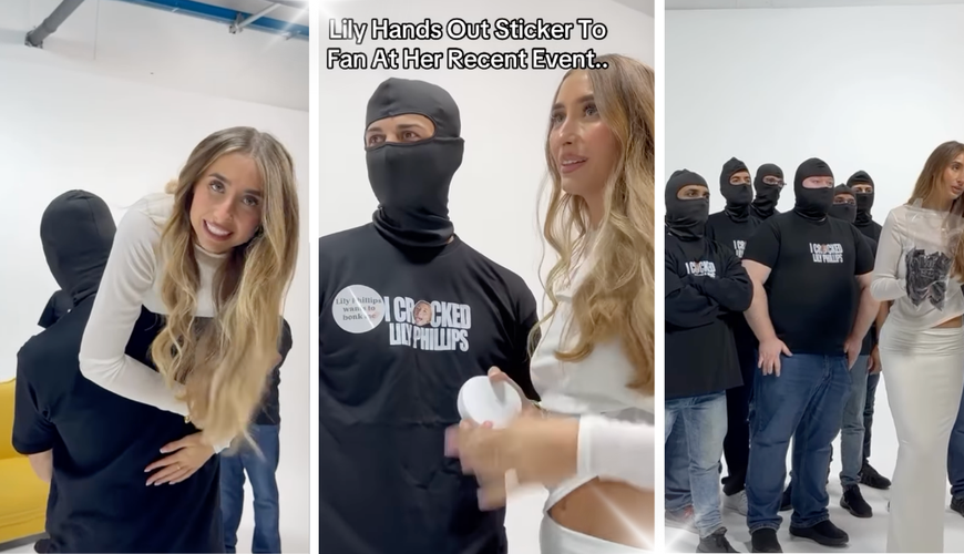 Lily Phillips Hosts Wild OnlyFans Event with Balaclava-Clad Fans