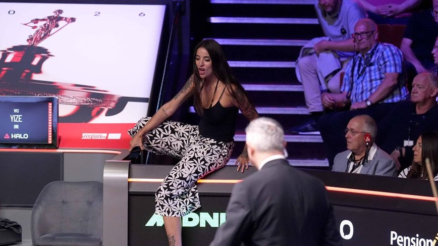 Snooker Showdown Interrupted by Daring Protest from Bold Adult Content Creator